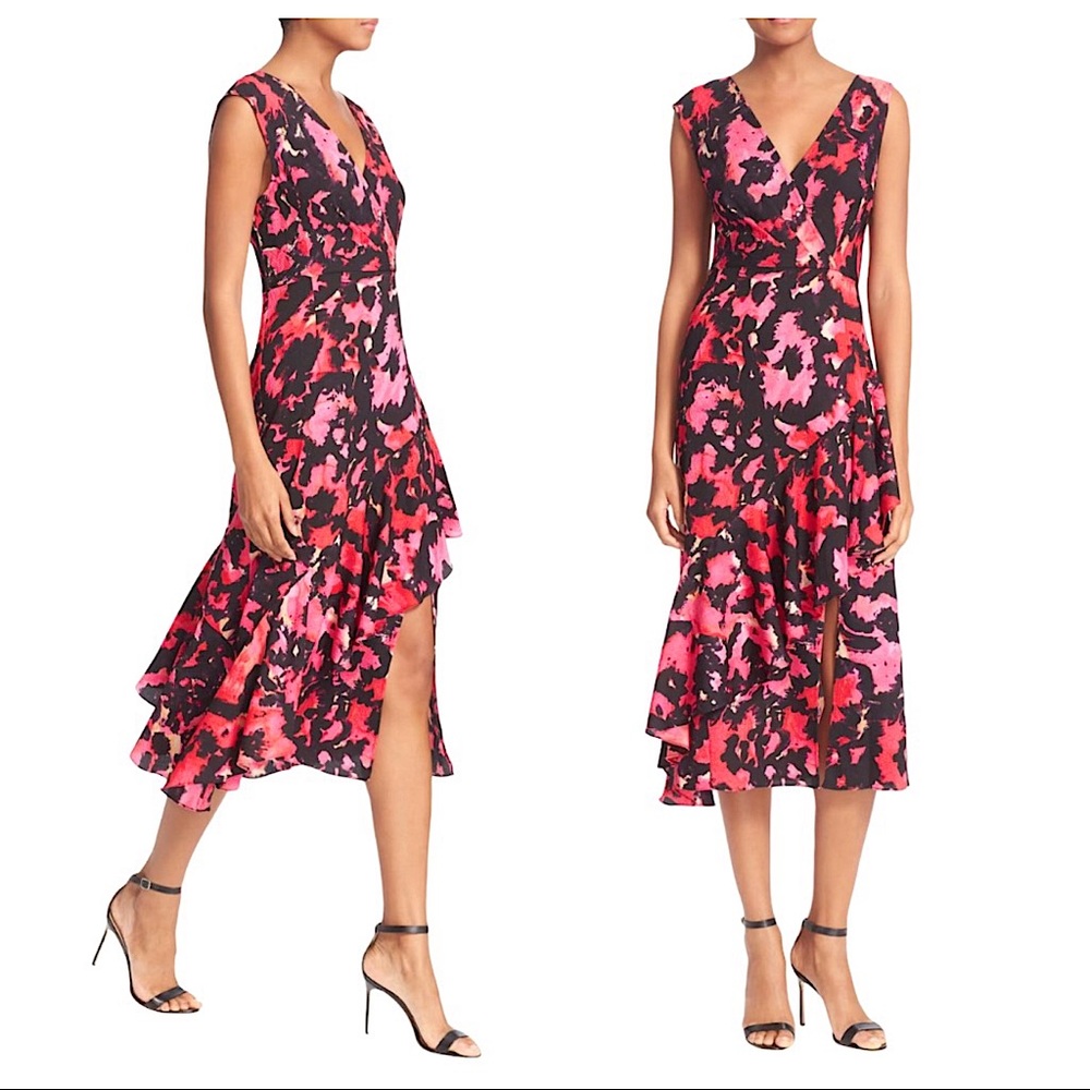 Tracy Reese Silk Floral Flounced Dress 4
